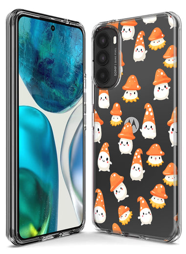 Motorola Moto One 5G Cute Cartoon Mushroom Ghost Characters Hybrid Protective Phone Case Cover