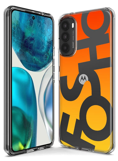 Motorola Moto G Stylus 5G 2022 Orange Yellow Clear Funny Text Quote Fosho Hybrid Protective Phone Case Cover