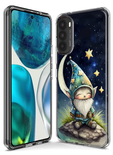 Motorola Moto G Stylus 5G 2023 Stars Moon Starry Night Space Gnome Hybrid Protective Phone Case Cover