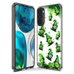 Motorola Moto G Play 2021 Gnomes Shamrock Lucky Green Clover St. Patrick Hybrid Protective Phone Case Cover