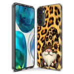 Motorola G Power 2020 Gnome Sunflower Leopard Hybrid Protective Phone Case Cover