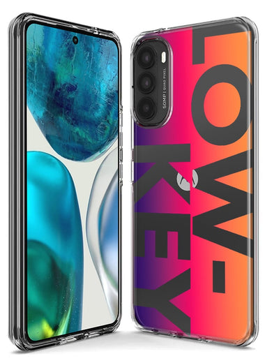 Motorola Moto G Stylus 2020 Purple Pink Orange Clear Funny Text Quote Low Key Hybrid Protective Phone Case Cover