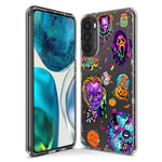Motorola G Power 2020 Cute Halloween Spooky Horror Scary Neon Characters Hybrid Protective Phone Case Cover