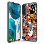 Motorola G Power 2020 Psychedelic Cute Cats Friends Pop Art Hybrid Protective Phone Case Cover