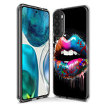 Motorola Moto G Stylus 5G 2022 Colorful Lip Graffiti Painting Art Hybrid Protective Phone Case Cover
