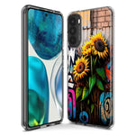 Motorola G Power 2020 Sunflowers Graffiti Painting Art Hybrid Protective Phone Case Cover