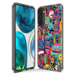 Motorola Moto One 5G Psychedelic Trippy Happy Aliens Characters Hybrid Protective Phone Case Cover