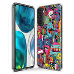 Motorola Moto G Stylus 4G 2022 Psychedelic Trippy Happy Aliens Characters Hybrid Protective Phone Case Cover