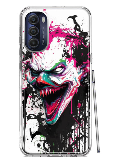 Motorola Moto G Stylus 4G 2022 Evil Joker Face Painting Graffiti Hybrid Protective Phone Case Cover