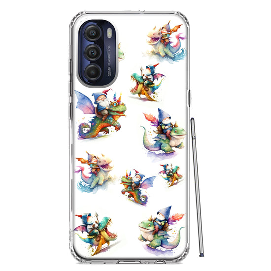 Motorola Moto G Stylus 5G 2022 Cute Fairy Cartoon Gnomes Dragons Monsters Hybrid Protective Phone Case Cover