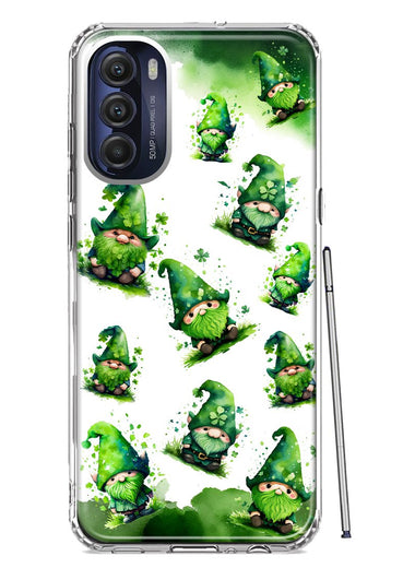 Motorola Moto G Stylus 5G 2022 Gnomes Shamrock Lucky Green Clover St. Patrick Hybrid Protective Phone Case Cover
