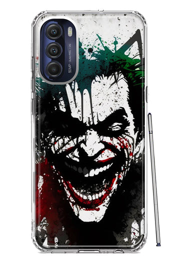 Motorola Moto G Stylus 4G 2022 Laughing Joker Painting Graffiti Hybrid Protective Phone Case Cover