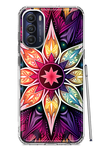 Motorola Moto G Stylus 5G 2022 Mandala Geometry Abstract Star Pattern Hybrid Protective Phone Case Cover