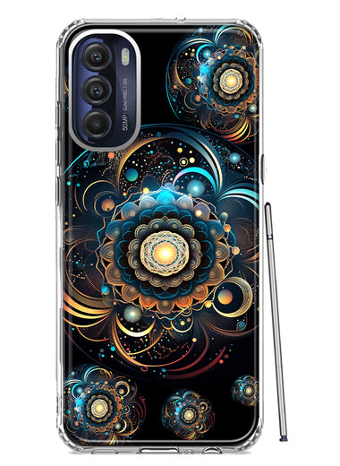 Motorola Moto G Stylus 4G 2022 Mandala Geometry Abstract Multiverse Pattern Hybrid Protective Phone Case Cover