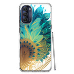Motorola Moto G Stylus 5G 2022 Mandala Geometry Abstract Peacock Feather Pattern Hybrid Protective Phone Case Cover