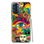 Motorola Moto G Stylus 5G 2022 Neon Rainbow Psychedelic Trippy Hippie Multiple Eyes Hybrid Protective Phone Case Cover