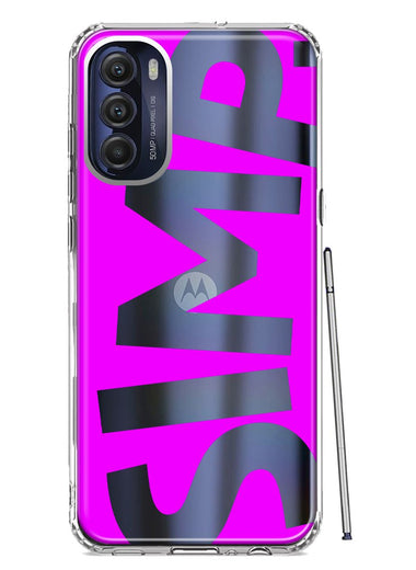 Motorola Moto G Stylus 5G 2022 Hot Pink Clear Funny Text Quote Simp Hybrid Protective Phone Case Cover