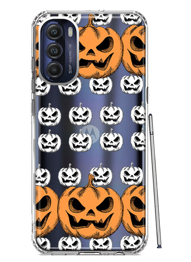 Motorola Moto G Stylus 5G 2022 Halloween Spooky Horror Scary Jack O Lantern Pumpkins Hybrid Protective Phone Case Cover