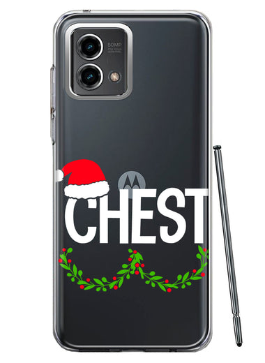 Motorola Moto G 5G 2023 Christmas Funny Ornaments Couples Chest Nuts Hybrid Protective Phone Case Cover