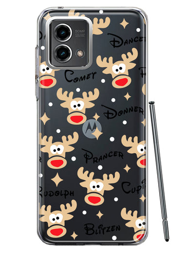 Motorola Moto G 5G 2023 Red Nose Reindeer Christmas Winter Holiday Hybrid Protective Phone Case Cover