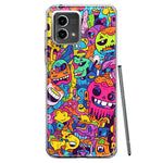 Motorola Moto G 5G 2023 Psychedelic Trippy Happy Characters Pop Art Hybrid Protective Phone Case Cover