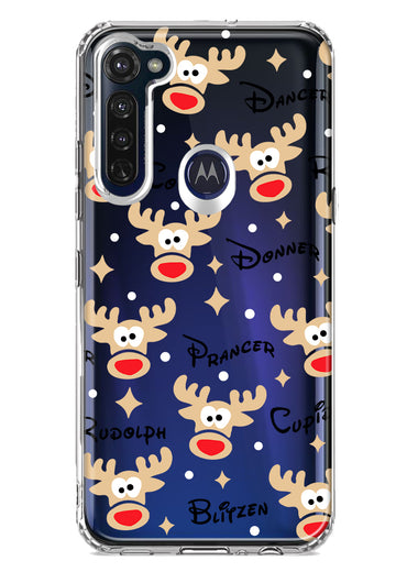 Motorola Moto G Stylus 2020 Red Nose Reindeer Christmas Winter Holiday Hybrid Protective Phone Case Cover
