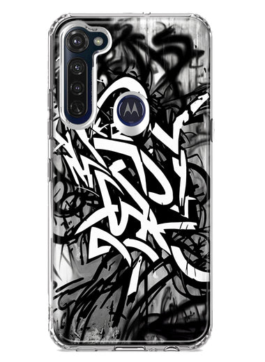 Motorola Moto G Stylus 2020 Black White Urban Graffiti Hybrid Protective Phone Case Cover