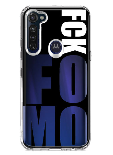 Motorola Moto G Stylus 2020 Black Clear Funny Text Quote Fckfomo Hybrid Protective Phone Case Cover
