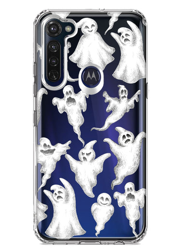 Motorola Moto G Stylus 2020 Cute Halloween Spooky Floating Ghosts Horror Scary Hybrid Protective Phone Case Cover