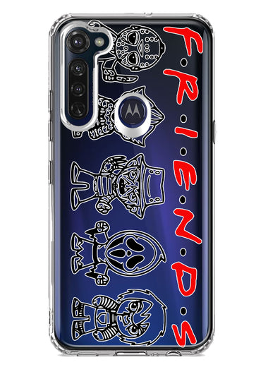 Motorola Moto G Stylus 2020 Cute Halloween Spooky Horror Scary Characters Friends Hybrid Protective Phone Case Cover