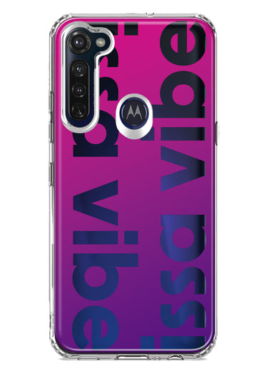 Motorola Moto G Stylus 2020 Purple Clear Funny Text Quote Issa Vibe Hybrid Protective Phone Case Cover