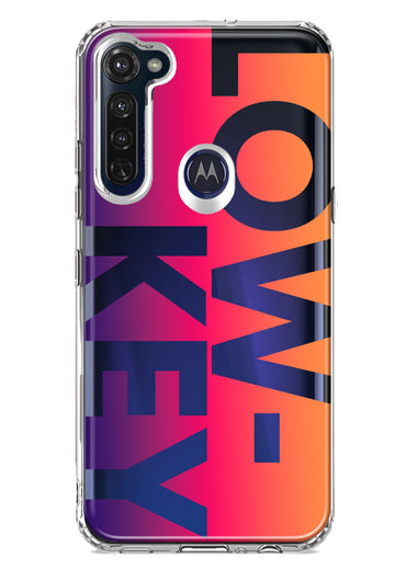 Motorola Moto G Stylus 2020 Purple Pink Orange Clear Funny Text Quote Low Key Hybrid Protective Phone Case Cover