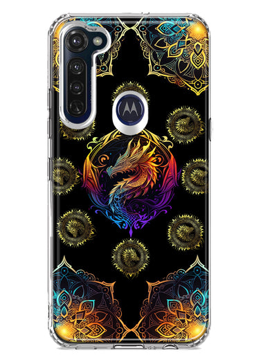 Motorola Moto G Stylus 2020 Mandala Geometry Abstract Dragon Pattern Hybrid Protective Phone Case Cover