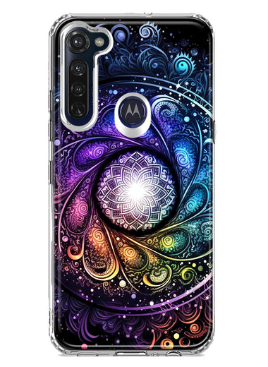 Motorola Moto G Stylus 2020 Mandala Geometry Abstract Galaxy Pattern Hybrid Protective Phone Case Cover