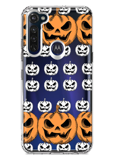 Motorola Moto G Stylus 2020 Halloween Spooky Horror Scary Jack O Lantern Pumpkins Hybrid Protective Phone Case Cover