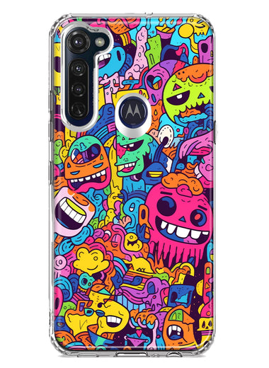 Motorola Moto G Stylus 2020 Psychedelic Trippy Happy Characters Pop Art Hybrid Protective Phone Case Cover