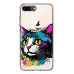 Apple iPhone 7/8 Plus Cool Cat Oil Paint Pop Art Hybrid Protective Phone Case Cover