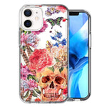 For Apple iPhone 12 Mini Indie Spring Peace Skull Feathers Floral Butterfly Flowers Phone Case Cover