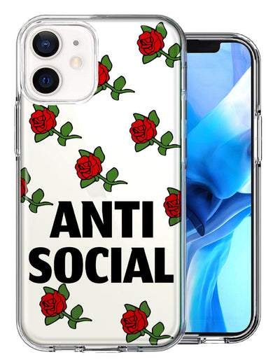 Apple iPhone 11 Anti Social Roses Design Double Layer Phone Case Cover