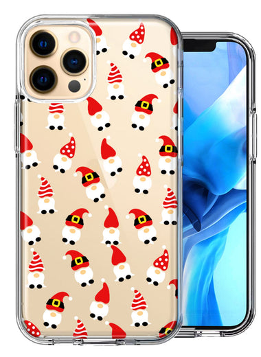 Apple iPhone 11 Pro Max Cute Red Christmas Holiday Santa Gnomes Design Double Layer Phone Case Cover