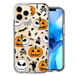 Apple iPhone 11 Pro Max Halloween Jack-O-Lantern Pumpkin Skull Spooky Design Double Layer Phone Case Cover