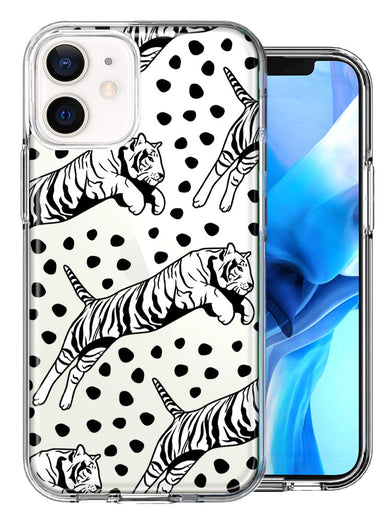 Apple iPhone 11 Tiger Polkadots Design Double Layer Phone Case Cover