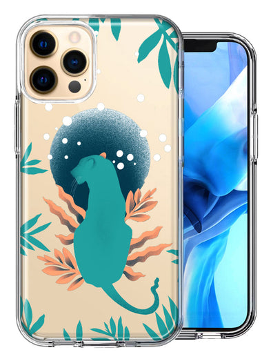 Apple iPhone 11 Pro Max Moon Green Jaguar Design Double Layer Phone Case Cover