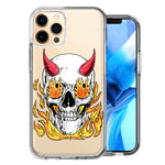 Apple iPhone 12 Pro Flamming Devil Skull Design Double Layer Phone Case Cover