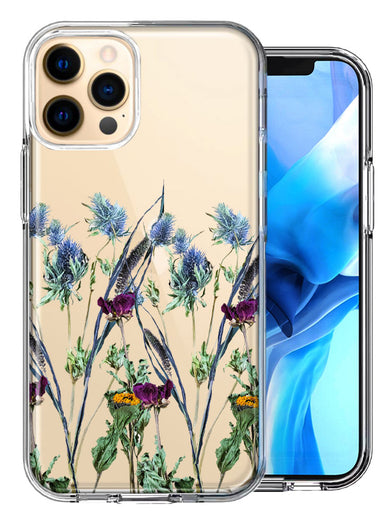 Apple iPhone 12 Pro Country Dried Flowers Design Double Layer Phone Case Cover