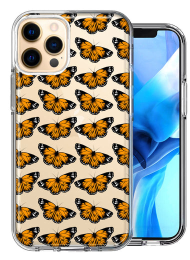 Apple iPhone 12 Pro Monarch Butterflies Design Double Layer Phone Case Cover