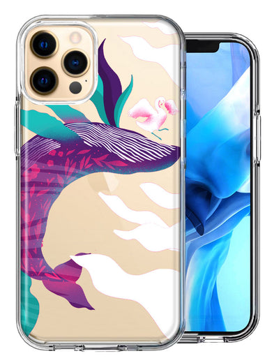 Apple iPhone 11 Pro Max Mystic Floral Whale Design Double Layer Phone Case Cover