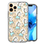 Apple iPhone 12 Pro Space Unicorns Design Double Layer Phone Case Cover