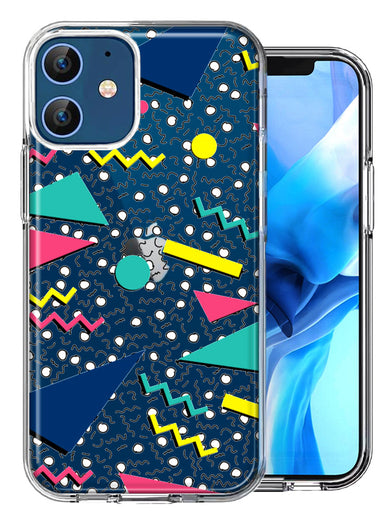 Apple iPhone 12 90's Swag Shapes Design Double Layer Phone Case Cover