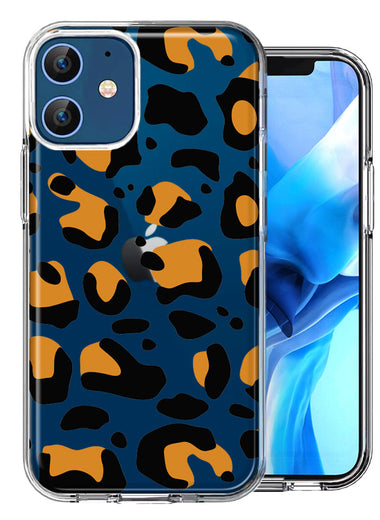 Apple iPhone 12 Classic Animal Wild Leopard Jaguar Print Double Layer Phone Case Cover